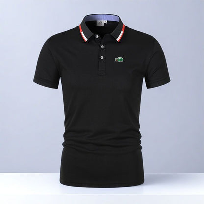Men's Green Crocodile Polo Shirt Set - Stylish Business Casual