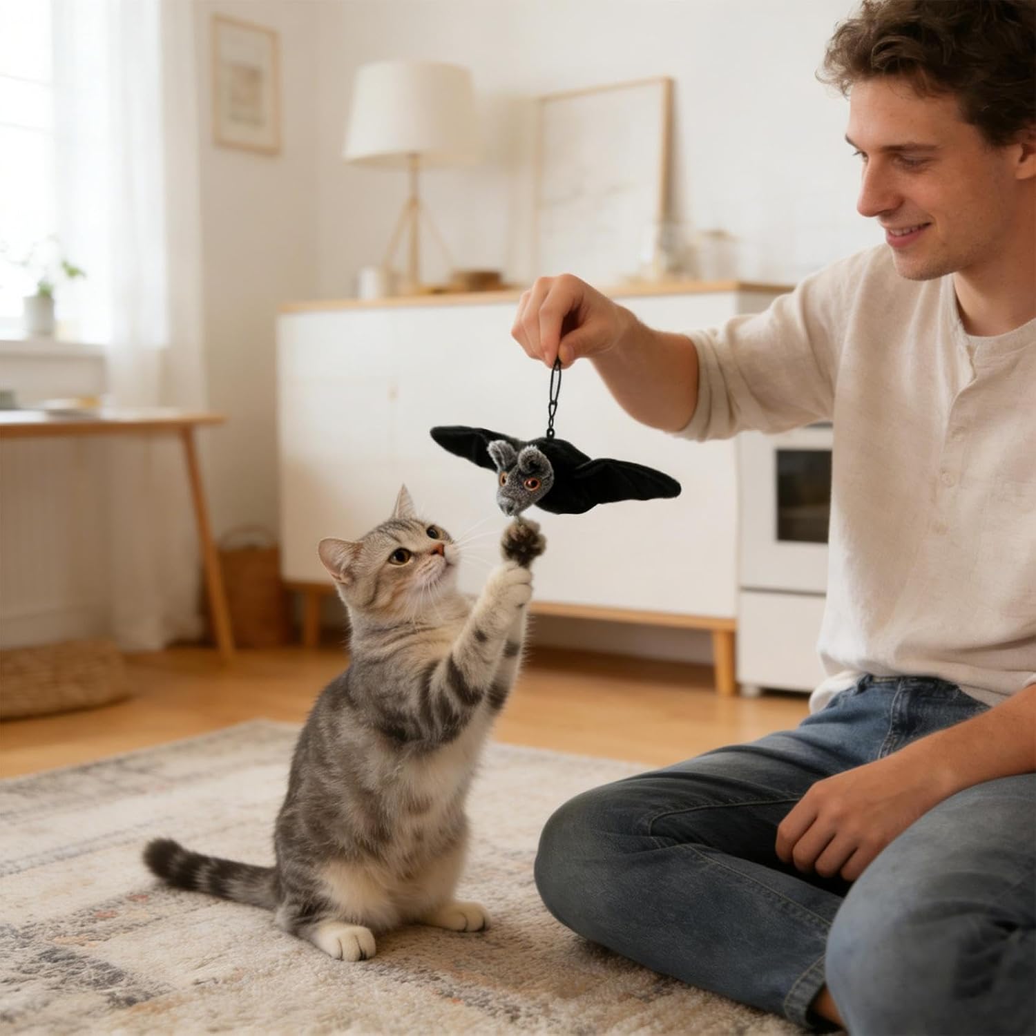 Interactive Flying Bat Toy for Cats