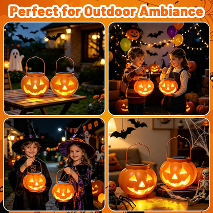 🎃🌟Halloween Pumpkin Solar Lanterns - Jack O Lantern Hanging Solar Light Waterproof