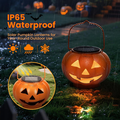 🎃🌟Halloween Pumpkin Solar Lanterns - Jack O Lantern Hanging Solar Light Waterproof