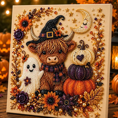 👻 Ghost Pearl Art DIY Kit – 3D Halloween Diamond Painting Craft, Sparkling Resin Pearl Mosaic Wall Decor