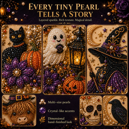 👻✨ Halloween Pearl Art DIY Kit – Turn Tiny Pearls into Spooky-Cute Magic