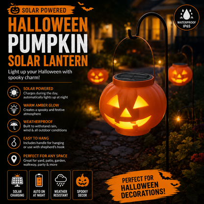 🎃🌟Halloween Pumpkin Solar Lanterns - Jack O Lantern Hanging Solar Light Waterproof