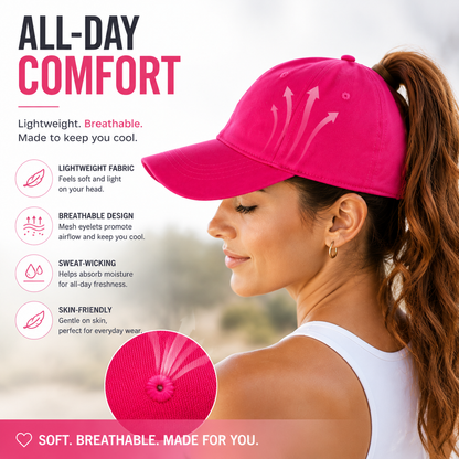 Ponytail Baseball Cap – Made For Ponytails, Built For Everyday Comfort