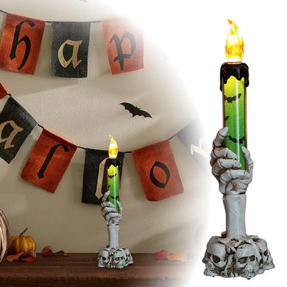 Halloween Vivid Resin Skeleton Hand Finger Candle Holders, 2026 Halloween Delicate Bar Home Party Desktop Tea Light Holders Decor